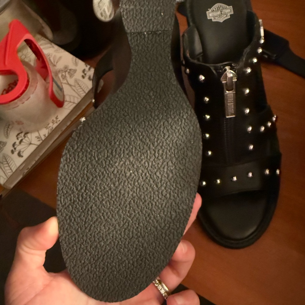 Harley-Davidson Black Studded Sandals - Picture 2 of 4